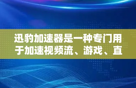 迅豹加速器是一种专门用于加速视频流、游戏、直播等任务的软件工具。如果您需要优化迅豹加速器在高速连接条件下的性能，可以从以下几个方面入手