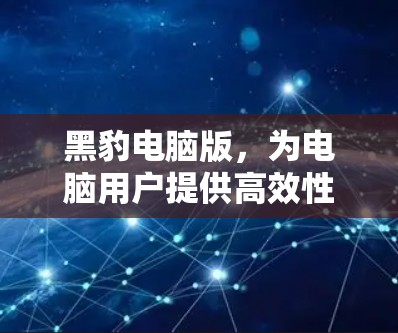 黑豹电脑版,为电脑用户提供高效性能的加速解决方案